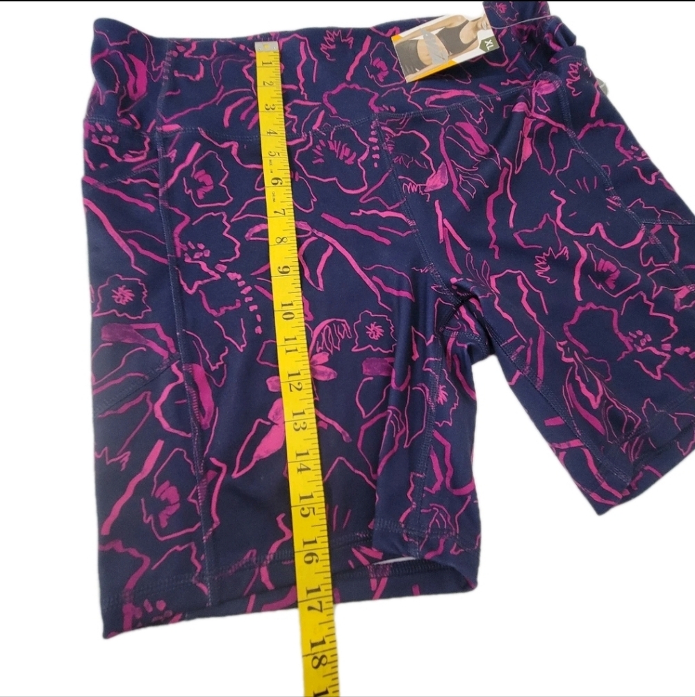 Avia Navy Bike Shorts with Pink Floral Print - Picture 4 of 7